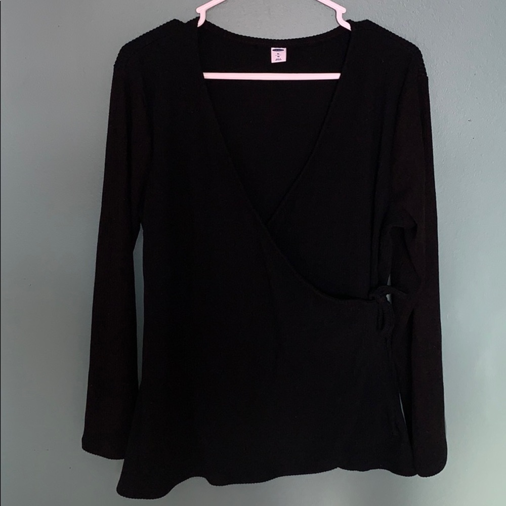 Super soft ribbed Wrap top